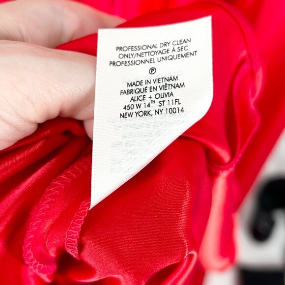 NWT Alice & Olivia Hannah Halter Scarf Maxi Dress in Bright Ruby - Picture 11 of 11